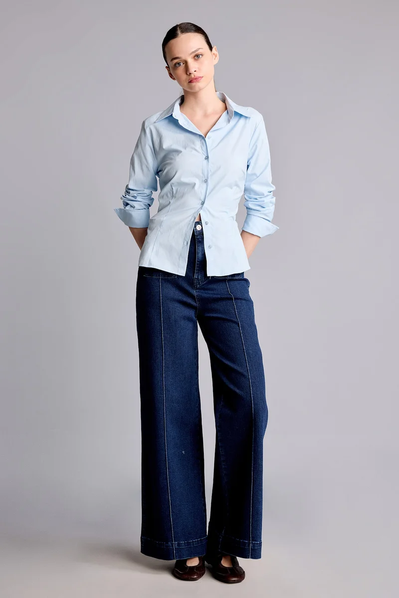 Short Wide Leg High Waist Long Jeans