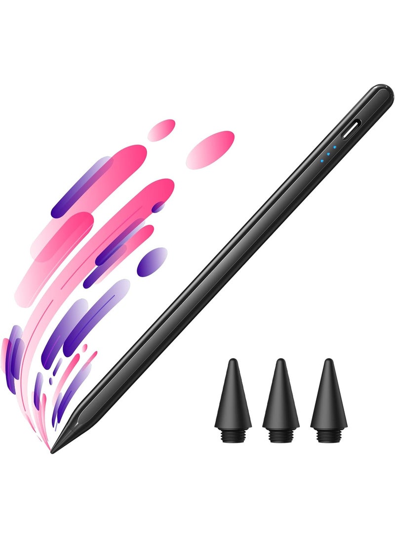 جامجيك قلم JAMJAKE iPad Pencil لأجهزة iPad من الجيلين 11 و10 - شحن أسرع 5 مرات، متوافق مع أجهزة Apple iPad من الجيل 6 إلى 11 (2018-2025)، وiPad Air 3/4/5/M2/M3، وiPad mini 5/6، وiPad Pro 11 بوصة/12.9 بوصة/M4 - أسود - Image 1