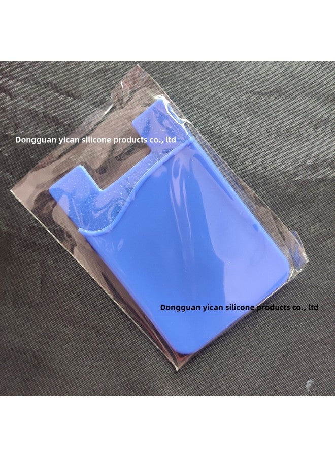 Custom Printing LOGO Silicone Card Holder Mobile Phone Card Sticker Bank Card Holder Single Layer Mobile Phone Back Sticker Mobile Phone Card Holder-Color:Blue  - Image 3