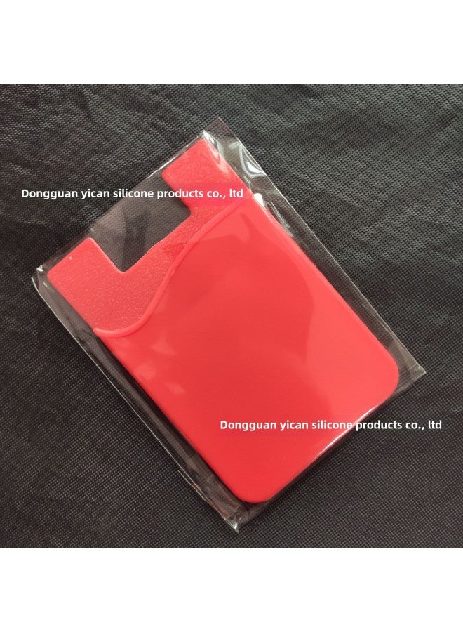 Custom Printing LOGO Silicone Card Holder Mobile Phone Card Sticker Bank Card Holder Single Layer Mobile Phone Back Sticker Mobile Phone Card Holder-Color:Blue  - Image 5