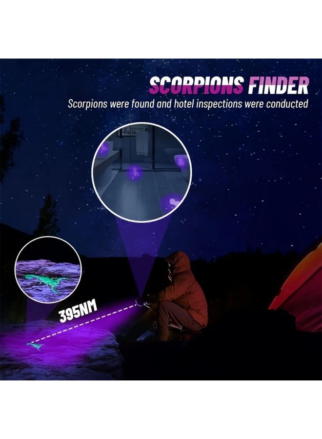 2Pcs USB Rechargeable Mini UV Flashlight 395nm Black Light Portable Handheld Torch with 2 Modes Focus - Image 5