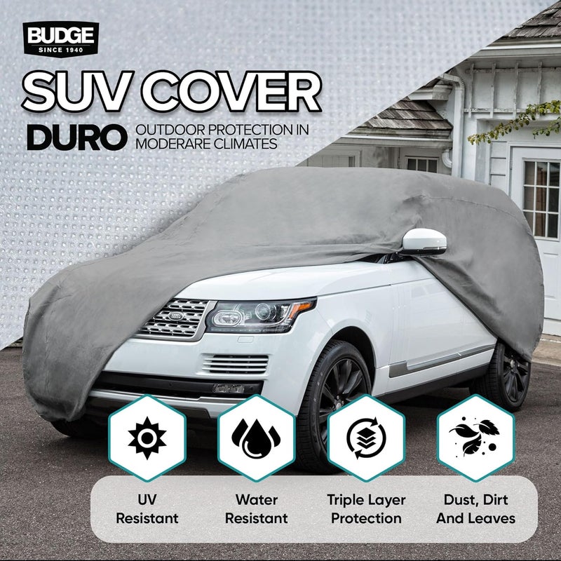 Budge Duro SUV Cover for Medium SUVs up to 186 inches - Gray Polypropylene - Image 2