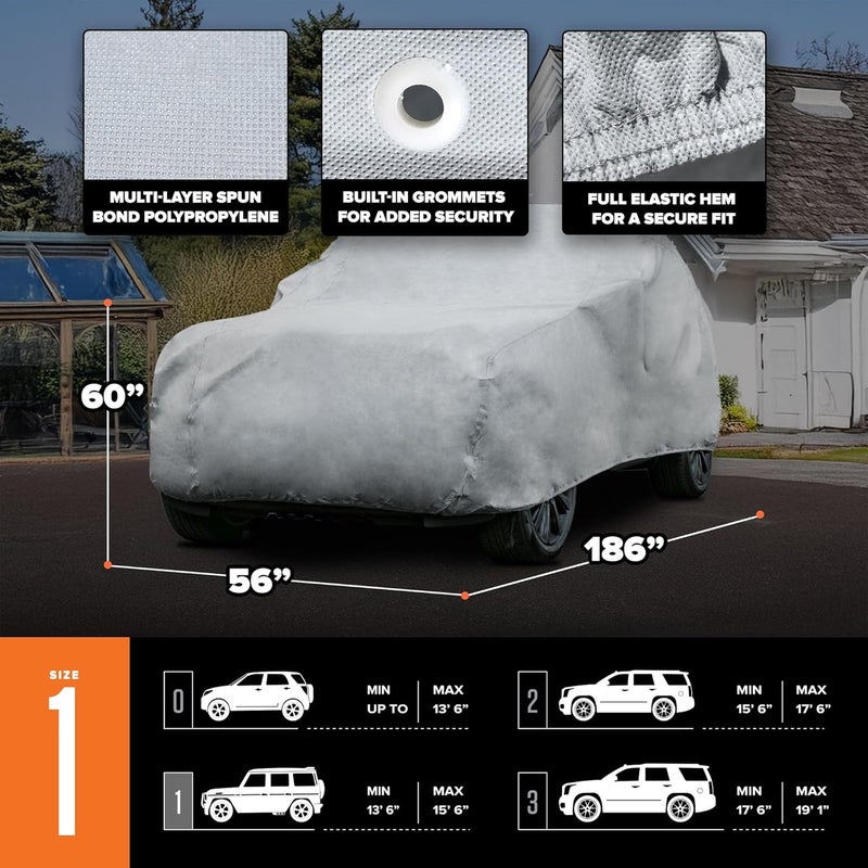 Budge Duro SUV Cover for Medium SUVs up to 186 inches - Gray Polypropylene - Image 4