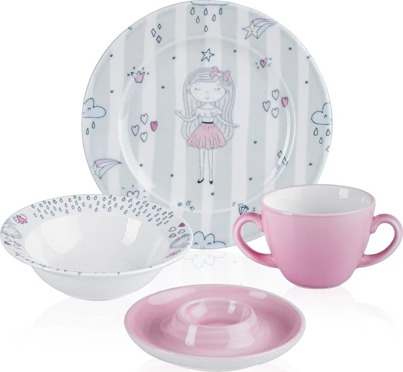 Acar Neva 4 Piece Food Set - Pink