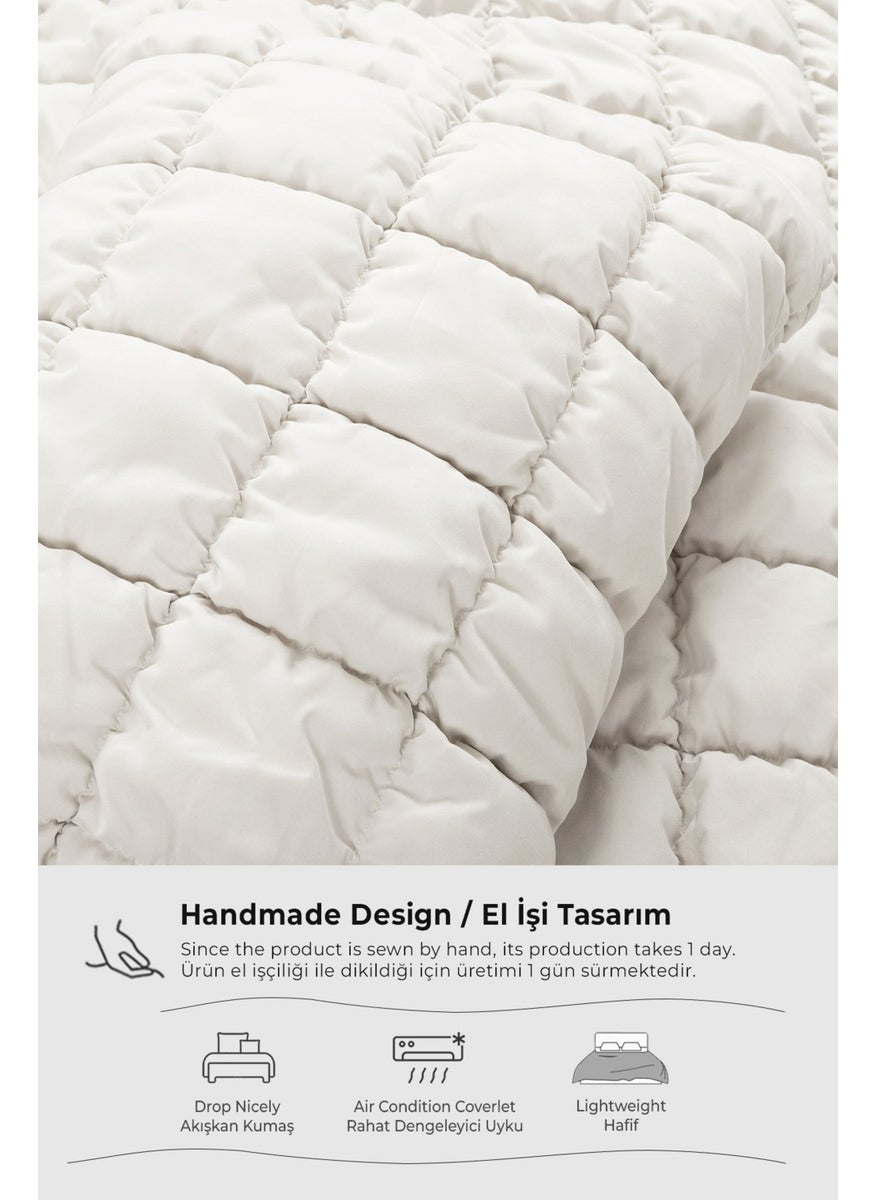 Evlen Home Collection Puff Bedspread Set Double Handmade Casual Plain Cotton Filled Quilt Sleep Set 3 Piece  - Image 4