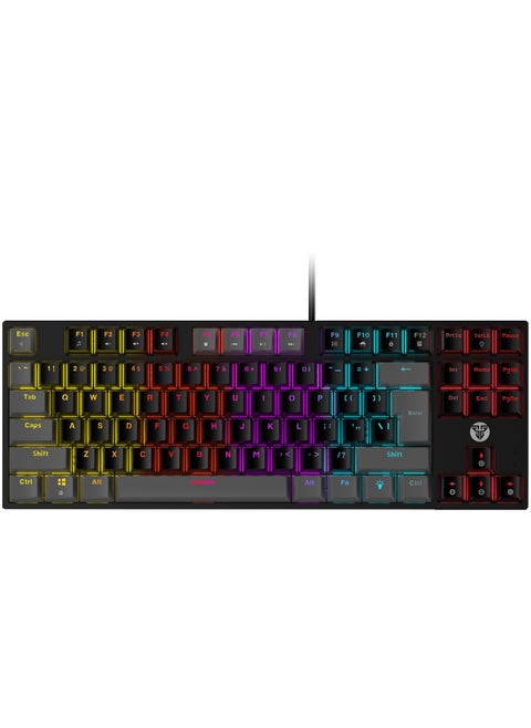 ATOM TKL MK876 Gaming Keyboard RGB Mechanical – Red Switch  – TKL Size Form Factor – Double Injection Keycaps – 16 Lighting Effects – 25 Keys Anti-Ghosting - EN Keys