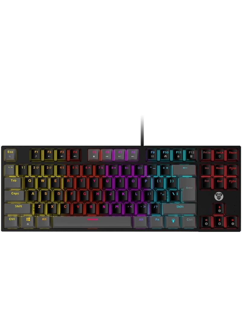 FANTECH - ATOM TKL MK876 Gaming Keyboard RGB Mechanical – Red Switch  – TKL Size Form Factor – Double Injection Keycaps – 16 Lighting Effects – 25 Keys Anti-Ghosting - EN Keys - Image 1