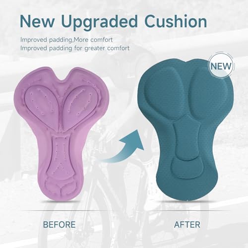 Santic Women's Cycling Pants High Waist 4D Padded Cycling Capris Pants 7/8 Biking Tights Pants with Pockets - Image 5