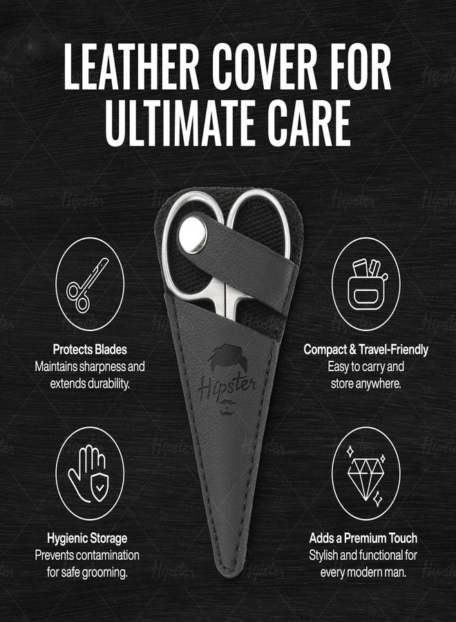 Hipster Nasal Safety Personal Grooming Scissor for Cutting Nose Hair, Beard, Mustache and Eyebrow | Round Tip & Travel Friendly - Image 3