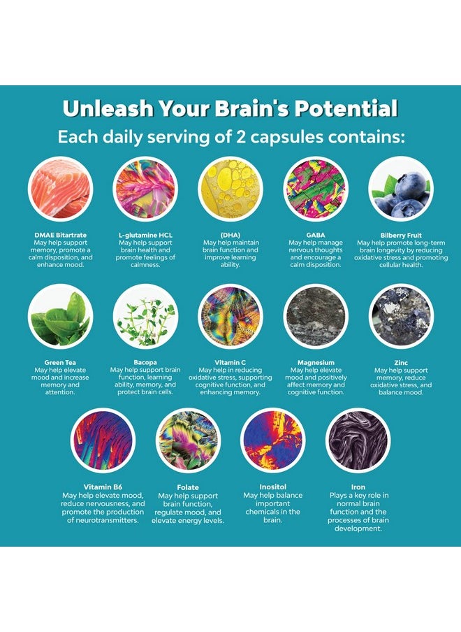 Natures Design - Mind And Memory Supplement For Brain Health Nootropics Brain Support Supplement For Mental Focus Concentration And Performance Brain Vitamins Blend For Cognitive Function Energy And Focus Support - Image 1