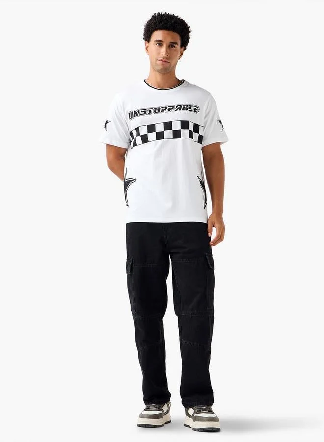 Splash FAV Men Regular Fit Crew Neck Short Sleeves Racing Print T-shirt