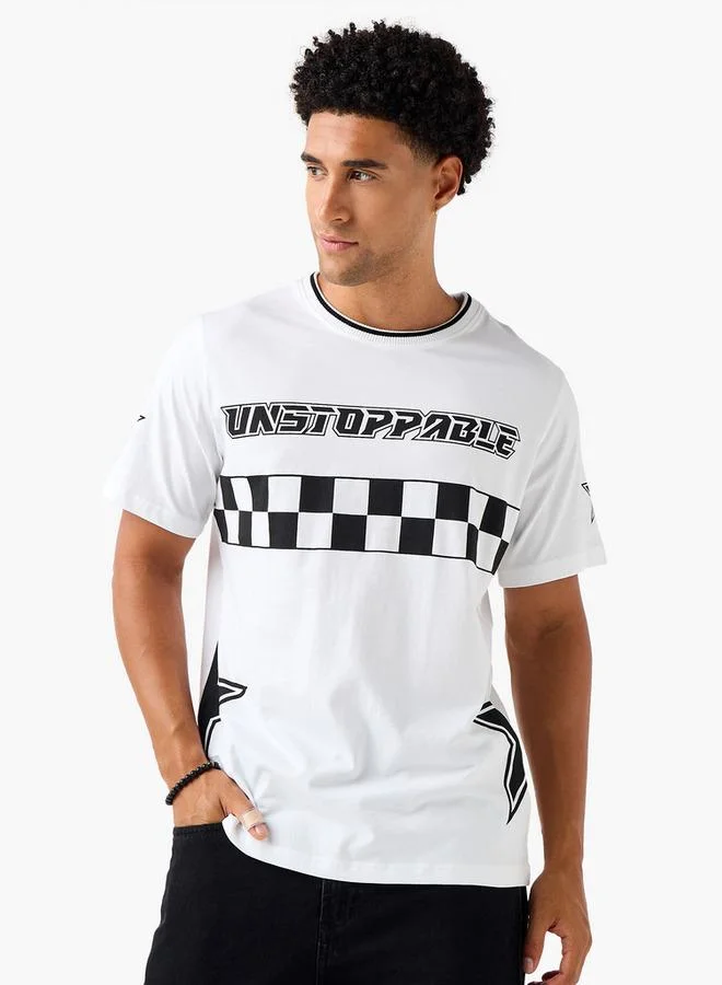 Splash FAV Men Regular Fit Crew Neck Short Sleeves Racing Print T-shirt