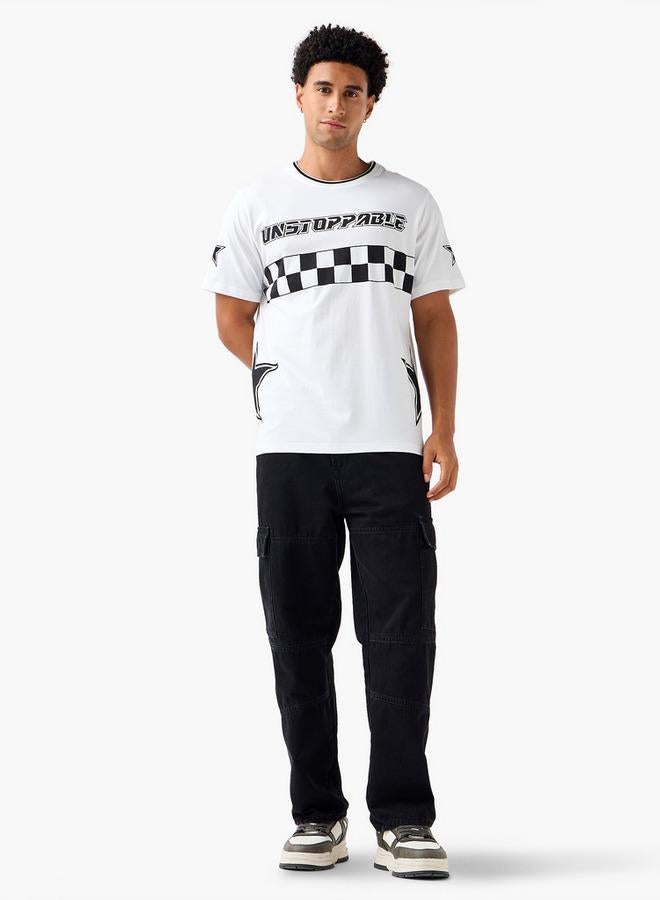 Splash FAV Men Regular Fit Crew Neck Short Sleeves Racing Print T-shirt - Image 2