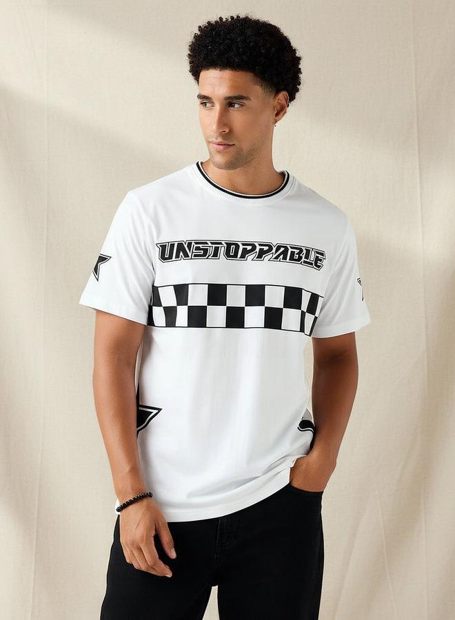 Splash FAV Men Regular Fit Crew Neck Short Sleeves Racing Print T-shirt - Image 1
