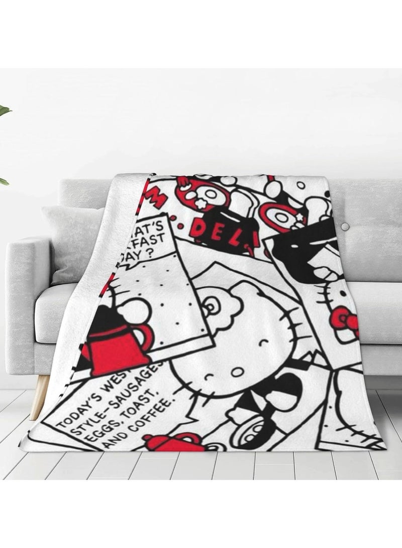 general Bed Blanket, Anime  Pink Throw Blanket, Lightweight and Super Soft  Girl Family Bedroom Sofa Blanket - Image 1