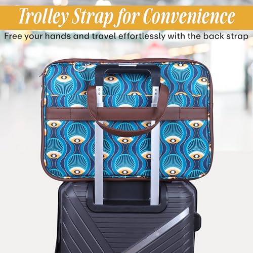 Protecta Stride Floral Printed Laptop Messenger Bag for Men and Women for Office 16 inch Use Macbook Office Briefcase Bag Print Padded Sleeve Straps Durable Design Lightweight 18L Art Deco Print - Image 5