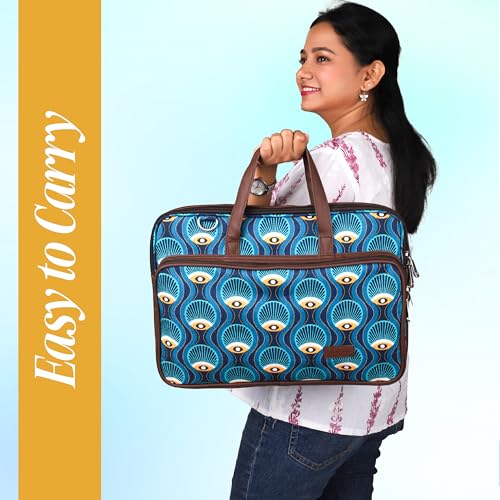 Protecta Stride Floral Printed Laptop Messenger Bag for Men and Women for Office 16 inch Use Macbook Office Briefcase Bag Print Padded Sleeve Straps Durable Design Lightweight 18L Art Deco Print - Image 2