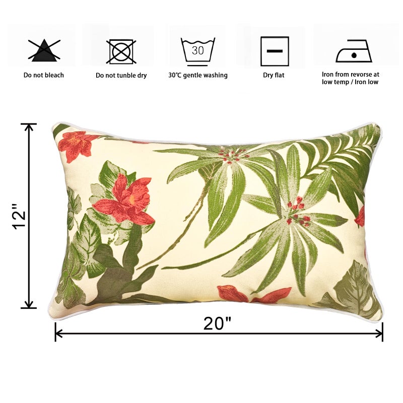 JMGBird Outdoor Lumbar Pillows Set of 2, 12x20 Inch Weather-Resistant Decorative Throw Pillows for Patio Furniture (Grass Green) - Image 2