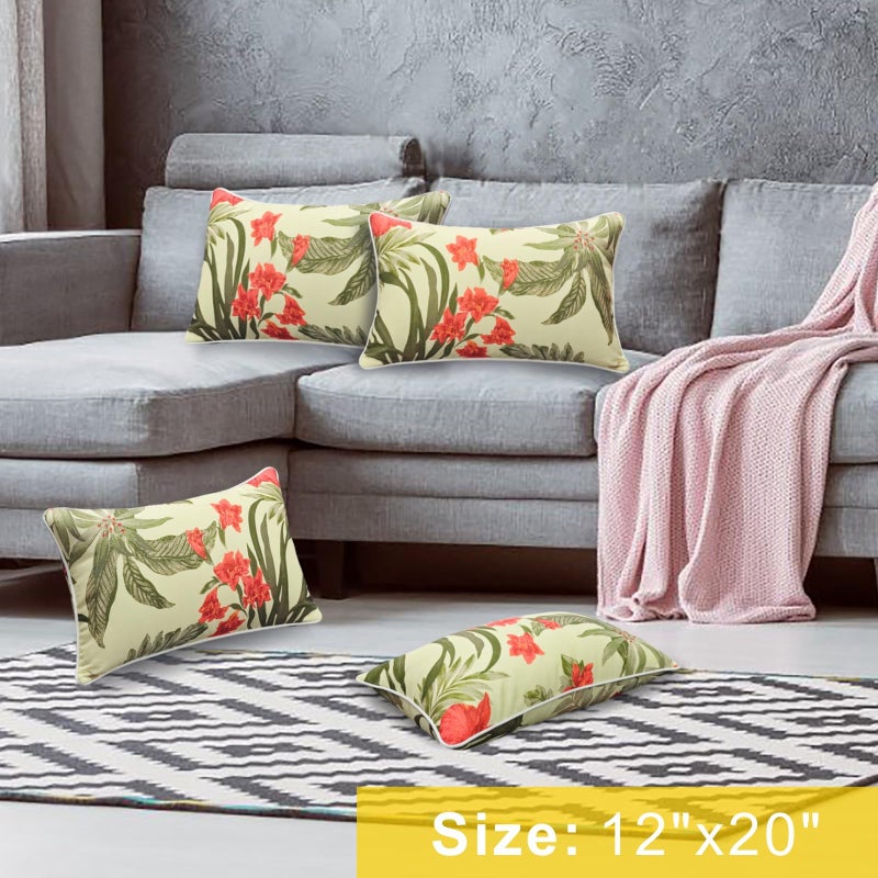 JMGBird Outdoor Lumbar Pillows Set of 2, 12x20 Inch Weather-Resistant Decorative Throw Pillows for Patio Furniture (Grass Green) - Image 5