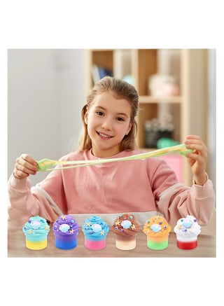Butter Slime Kit 6 Pcs Non-Sticky Stress Relief Scented Super Soft Sludge Slime Toys For Kids Boys Girls Education Art Craft Party Birthday Gifts - view 5