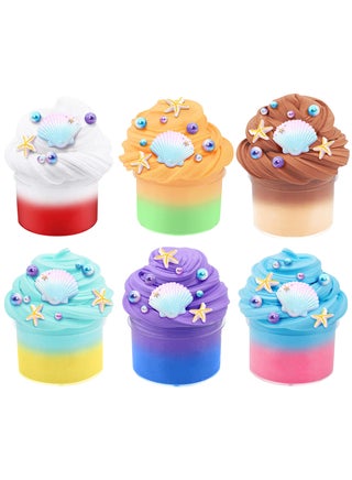 Butter Slime Kit 6 Pcs Non-Sticky Stress Relief Scented Super Soft Sludge Slime Toys For Kids Boys Girls Education Art Craft Party Birthday Gifts - view 2