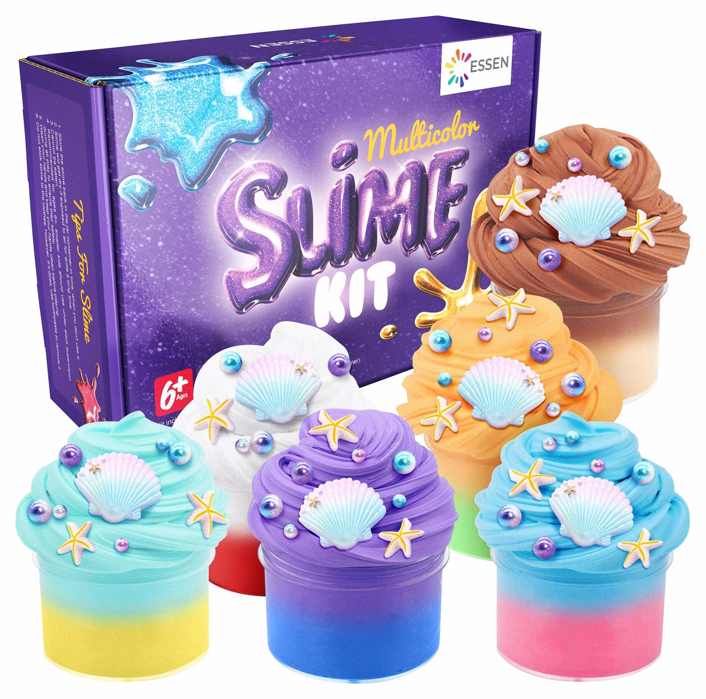 Butter Slime Kit 6 Pcs Non-Sticky Stress Relief Scented Super Soft Sludge Slime Toys For Kids Boys Girls Education Art Craft Party Birthday Gifts
