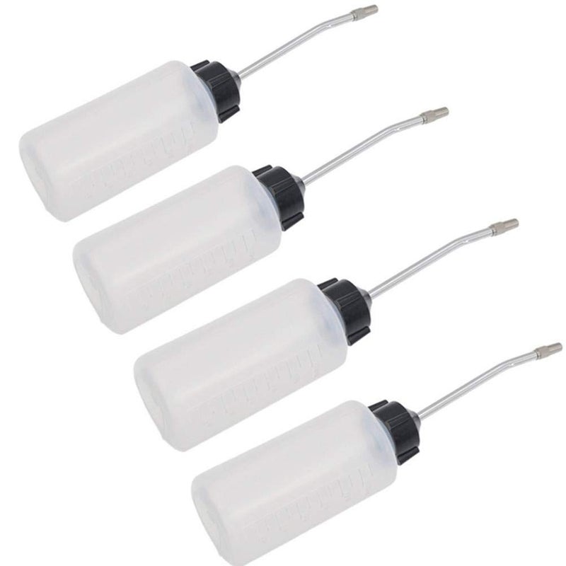Eshylala 4 Pack Sewing Machine Oiler 120ml Oil Dispenser with Long Angled Spout, Extended Spout oil Bottle for DIY Craft