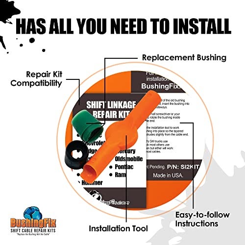 BushingFix.com BushingFix Si2Kit - Automatic Transmission Shift Cable Bushing Repair Kit, Replacement Shifter Cable Bushing, Quality Transmission Repair Kit, Compatible with Chevrolet, Ford, Jeep, and Other Brands - Image 2