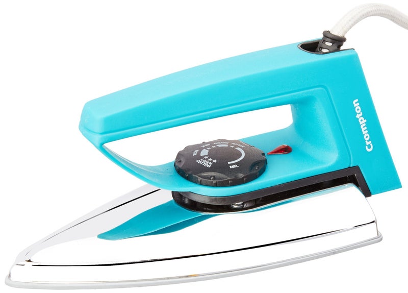 Crompton Greaves RD 750-Watt Dry Iron with Double Layer Non-stick Coating (Blue) - Image 1