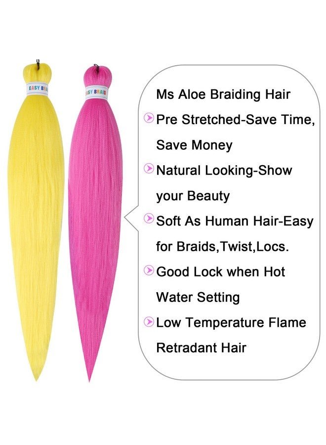 Ms Aloe Colorful Braiding Hair Pre Stretched Braiding Hair Multi Colored Braiding Hair Soft Knoteless Braids Hair 26Inch 6 Pack Rainbow Braiding Hair Pre Stretched 