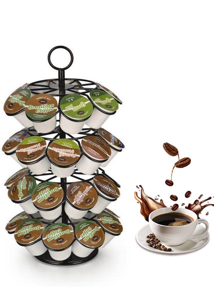Perfii K-Cup Storage Coffee Capsules Pod Holder 36 Cup Pods Organizer for Kitchen Detachable Countertop, 360-Degree Spin Convenience  - Image 1