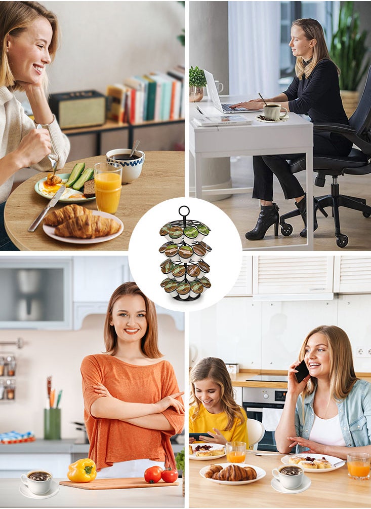 Perfii K-Cup Storage Coffee Capsules Pod Holder 36 Cup Pods Organizer for Kitchen Detachable Countertop, 360-Degree Spin Convenience  - Image 3