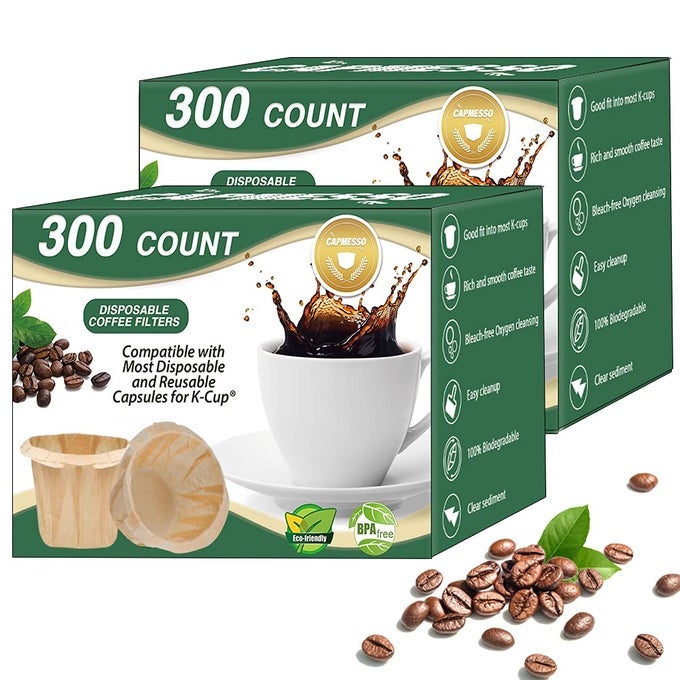 DISPOSABLE COFFEE PAPER FILTERS REPLACEMENT KERIG COFFEE FILTERS COMPATIBLE WITH REUSABLE SINGLE SERVE PODS KEURIG COFFEE MAKER600 COUNT NATURAL