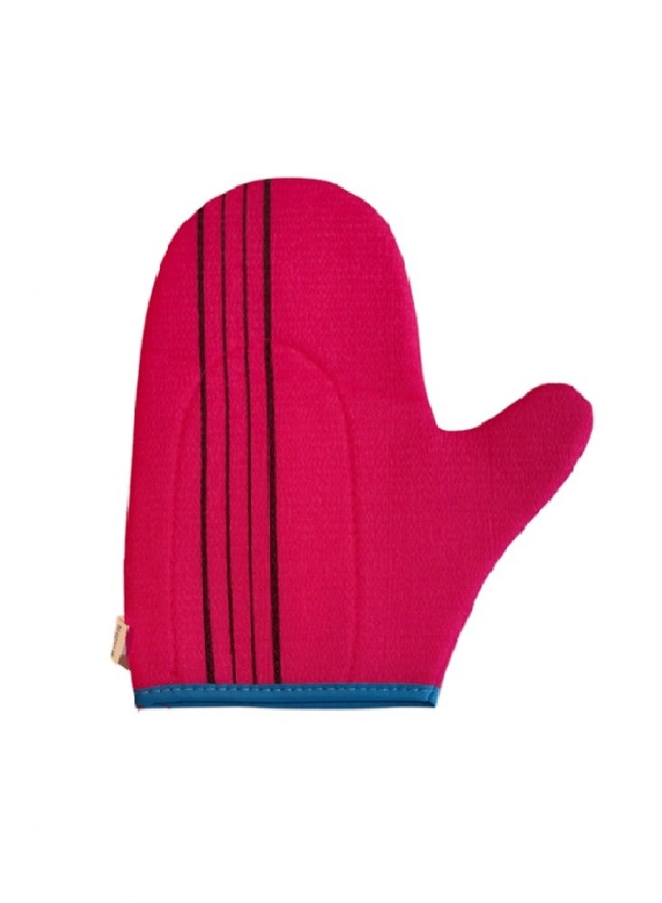 Korean Loofah Glove for Peeling and Body Cleaning fuchsia 