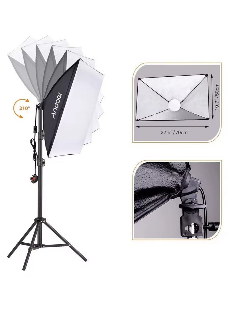 ANDOER Photography Softbox, 3-Color Temperature Lighting Kit with Reflector, Remote Control, and Carrying Bag, Suitable for Photo and Video Shoot - Image 5