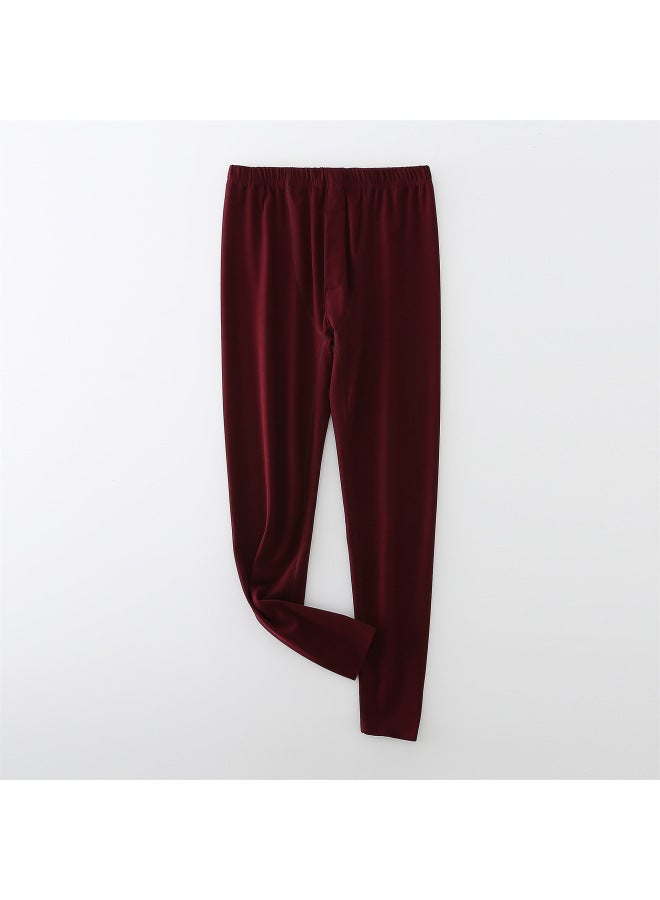 بنطلونات مخملية خريفية بنطلونات حرارية للرجال مبطنة بالفراء سميكة للشتاء طبقة أساسية دافئة ومدفئة بمقاسات كبيرة - Image 1