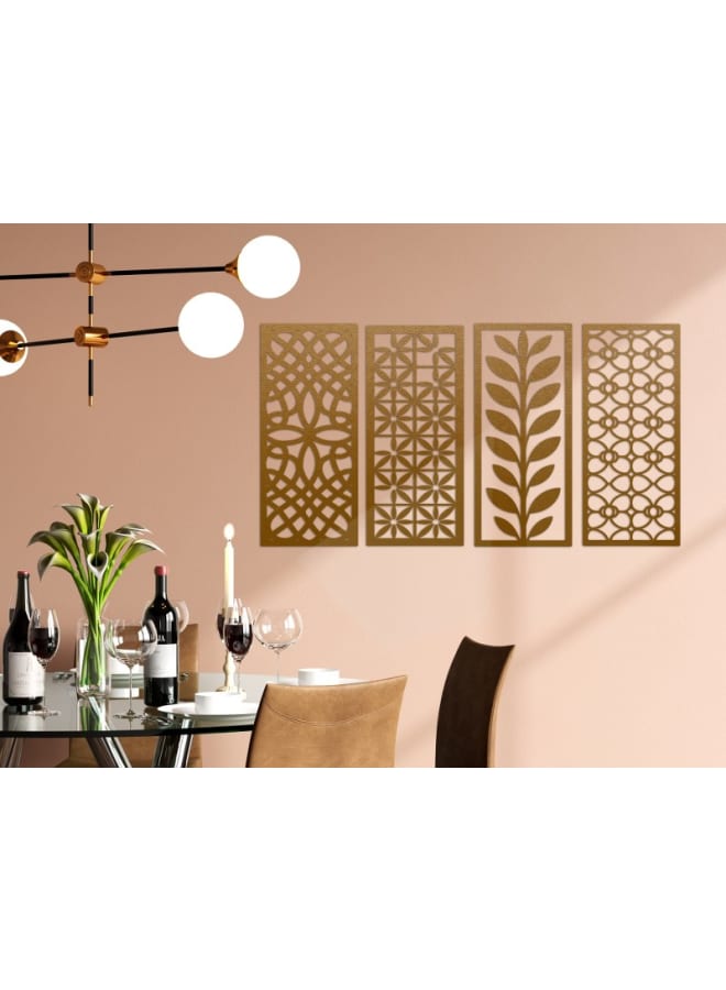 هوم جاليري مجموعة لوحات جدارية خشبية بأشكال هندسية ونباتية انتقائية - Image 2