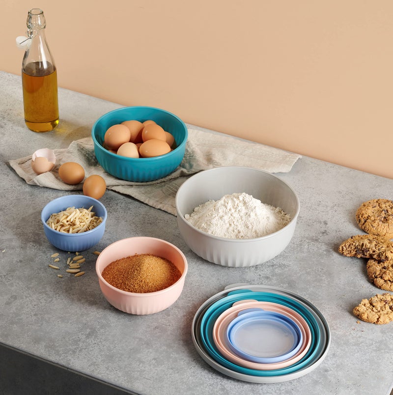 Table Concept Food Storage Containers, Plastic Bowls with Lids Set, Mixing Bowls, Food Prep Containers, Meal Prep Container, 8 Piece Set - Image 3
