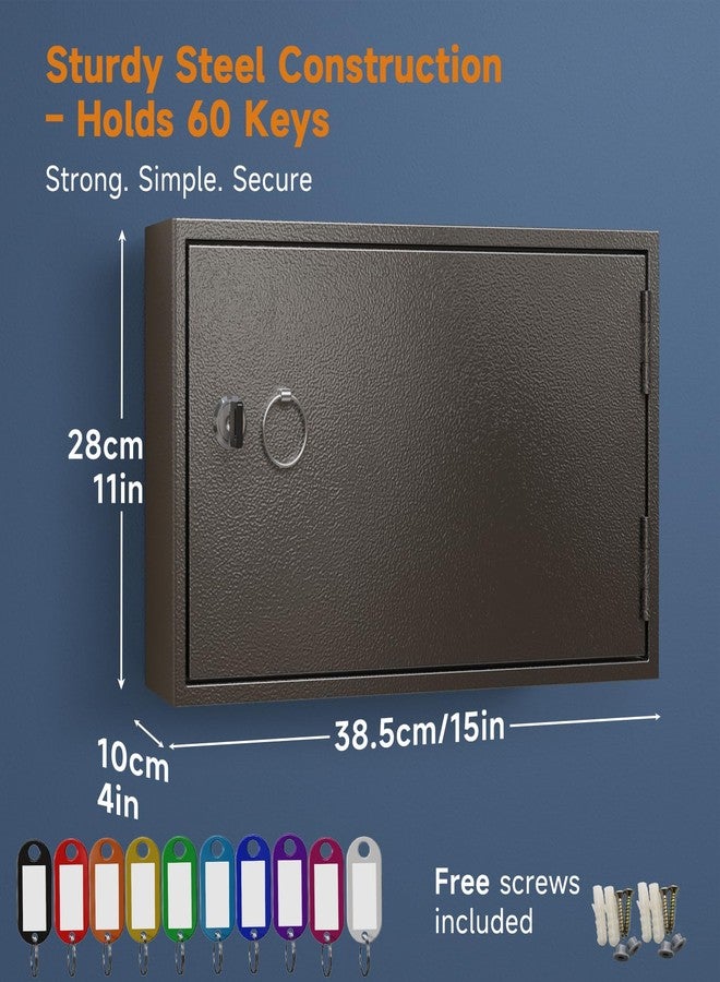 WeHere 60 Key Lock Box, Key Cabinet Wall Mount, Security Storage for Office, Realtor, Hotels, School Keys - Image 2