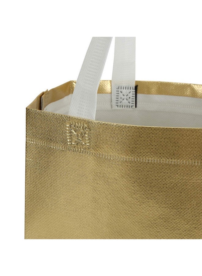Tosnail 40 Pack 10 X 8 Inch Glossy Gold Reusable Grocery Bags Shopping Tote Bag With Handle Present Bag Gift Bag For Weddings, Birthdays, Party, Event - Gold - Image 2