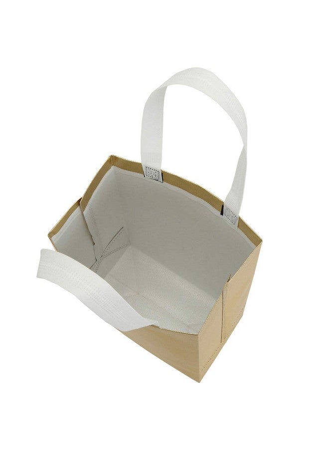 Tosnail 40 Pack 10 X 8 Inch Glossy Gold Reusable Grocery Bags Shopping Tote Bag With Handle Present Bag Gift Bag For Weddings, Birthdays, Party, Event - Gold - Image 3