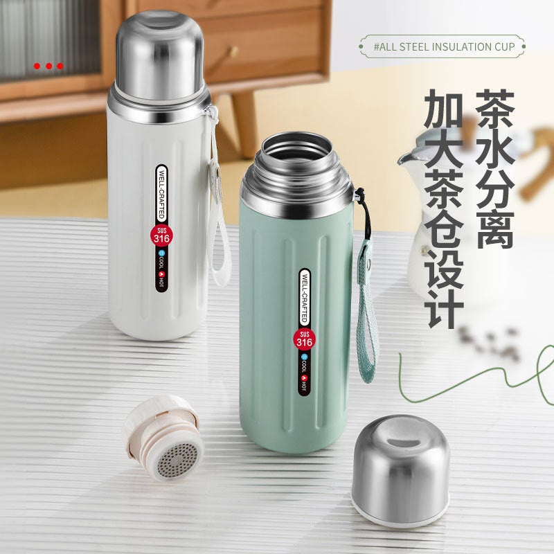 All-Steel 316 Stainless Steel Roman Vacuum Cup Large Capacity Tea Separation Tea Brewing Pot Water Cup Travel Pot - Image 4