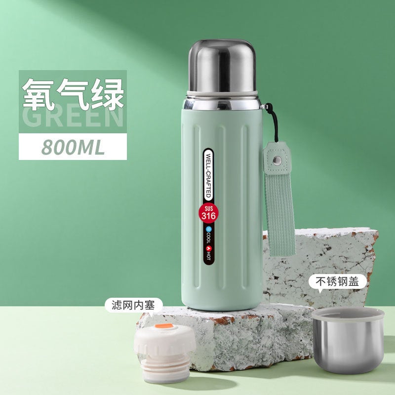 All-Steel 316 Stainless Steel Roman Vacuum Cup Large Capacity Tea Separation Tea Brewing Pot Water Cup Travel Pot - Image 1