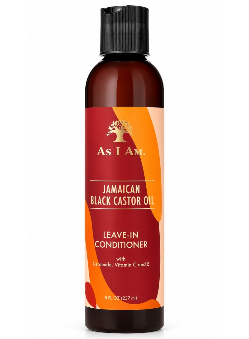 As I Am Jamaican Black Castor Oil Leave-In Conditioner with Ceramide, Vitamin C & E for Stronger, Softer Hair, Moisturizing & Anti-Breakage 237ml - Image 1