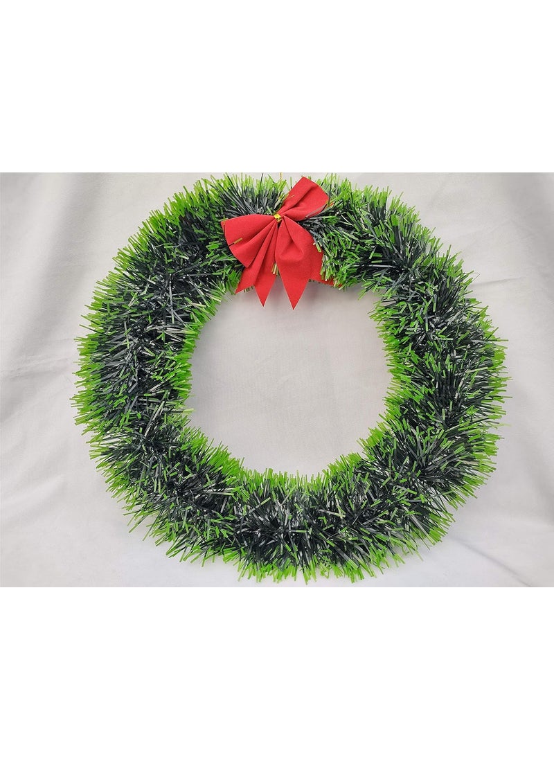 DEV POOJA STORE DEV POOJA STORE Round Shape Wreath Green Color 9 Inch Wreath for Christmas Decoration  - Image 1