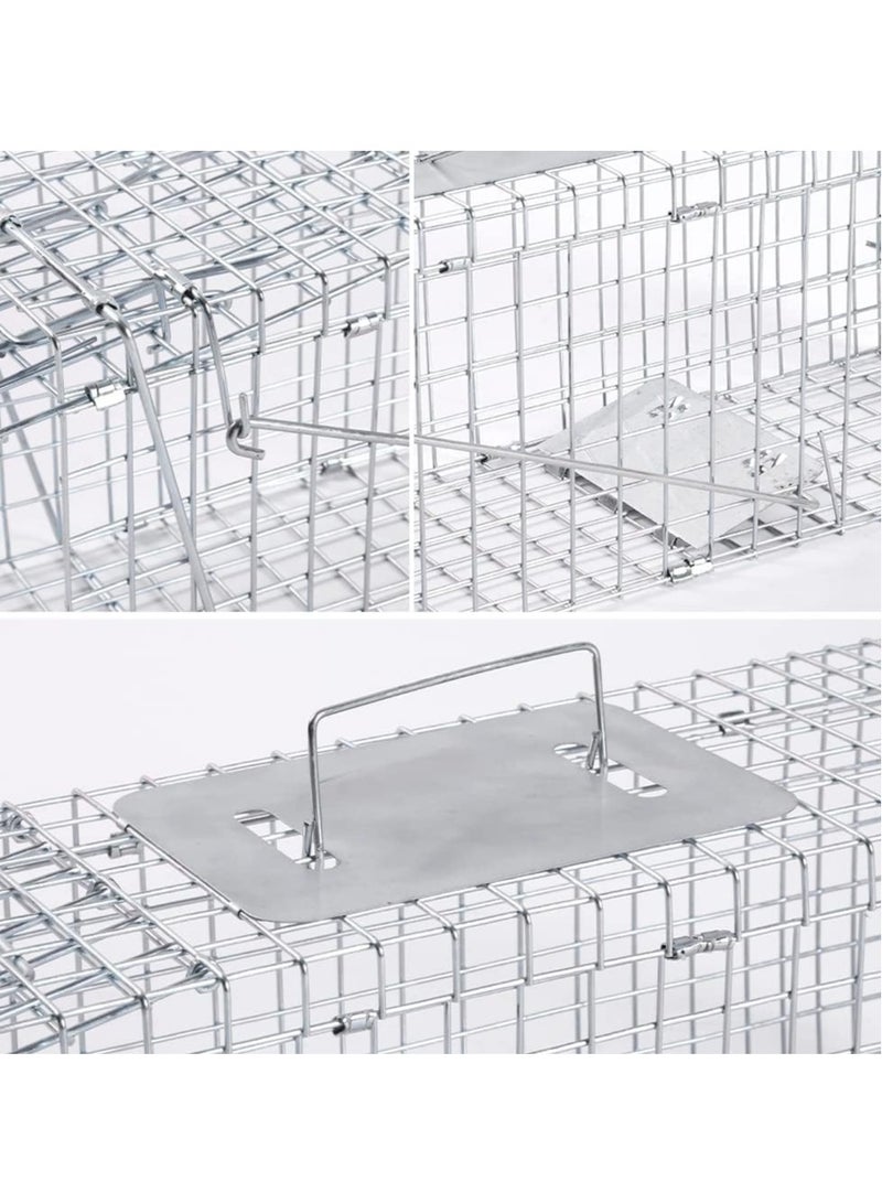 TRASSLE Live Animal Trap Cage, Small Animal Trap for Humane Catch & Release Foldable Cage, Raccoons, Squirrel, Skunk, Mole, Armadillo, Rabbit, Steel Foldable with Pedal Triggers - Image 5