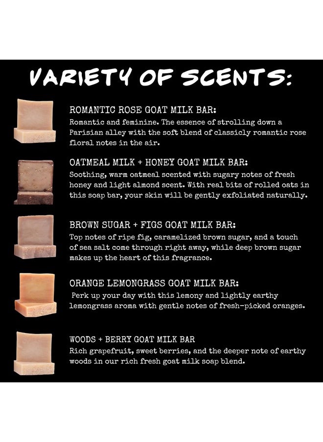 BLUEBYRD SOAP CO. - Blubyrd Goats Milk Bars Soap Set 5 Piece Soap For Eczema Psoriasis Soap Nature Goats Soaps Bars Organic Goat'S Milk Natural Soaps Bars For Kids Men Women (Goatmilk) - Image 1