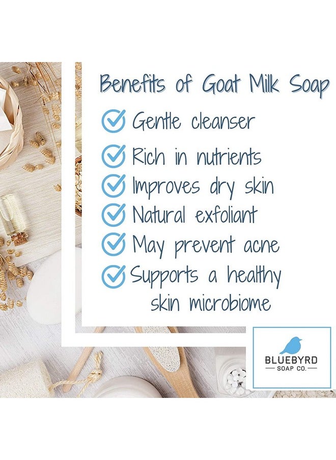 BLUEBYRD SOAP CO. - Blubyrd Goats Milk Bars Soap Set 5 Piece Soap For Eczema Psoriasis Soap Nature Goats Soaps Bars Organic Goat'S Milk Natural Soaps Bars For Kids Men Women (Goatmilk) - Image 1