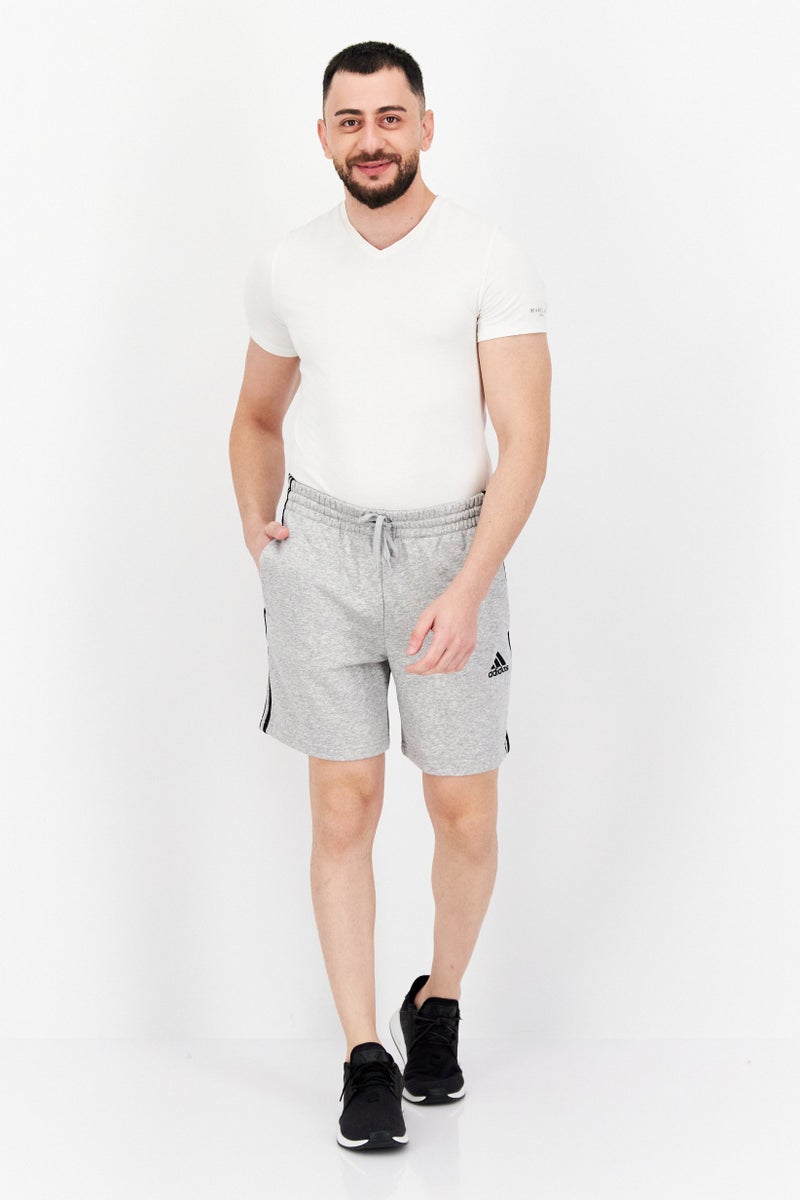 Adidas Men Brand Logo Training Shorts, Grey - Image 2