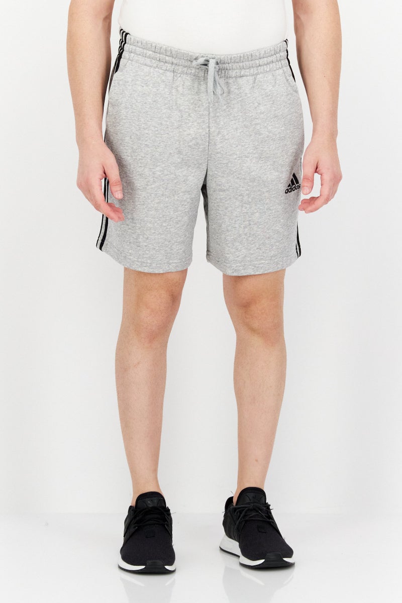 Adidas Men Brand Logo Training Shorts, Grey - Image 1